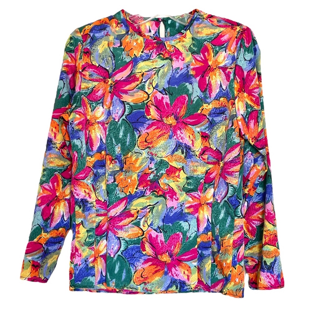 NWT Vintage 80s Barrie Pace Ltd Blouse Top Floral 4
